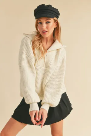 AEMI & Co. Chic Knit Danae Sweater with Balloon Sleeves