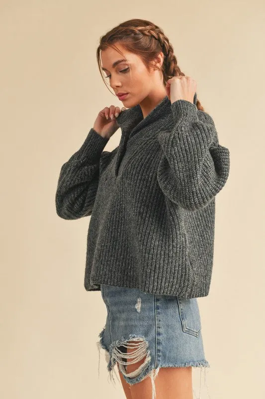 AEMI & Co. Chic Knit Danae Sweater with Balloon Sleeves