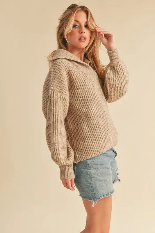 AEMI & Co. Chic Knit Danae Sweater with Balloon Sleeves