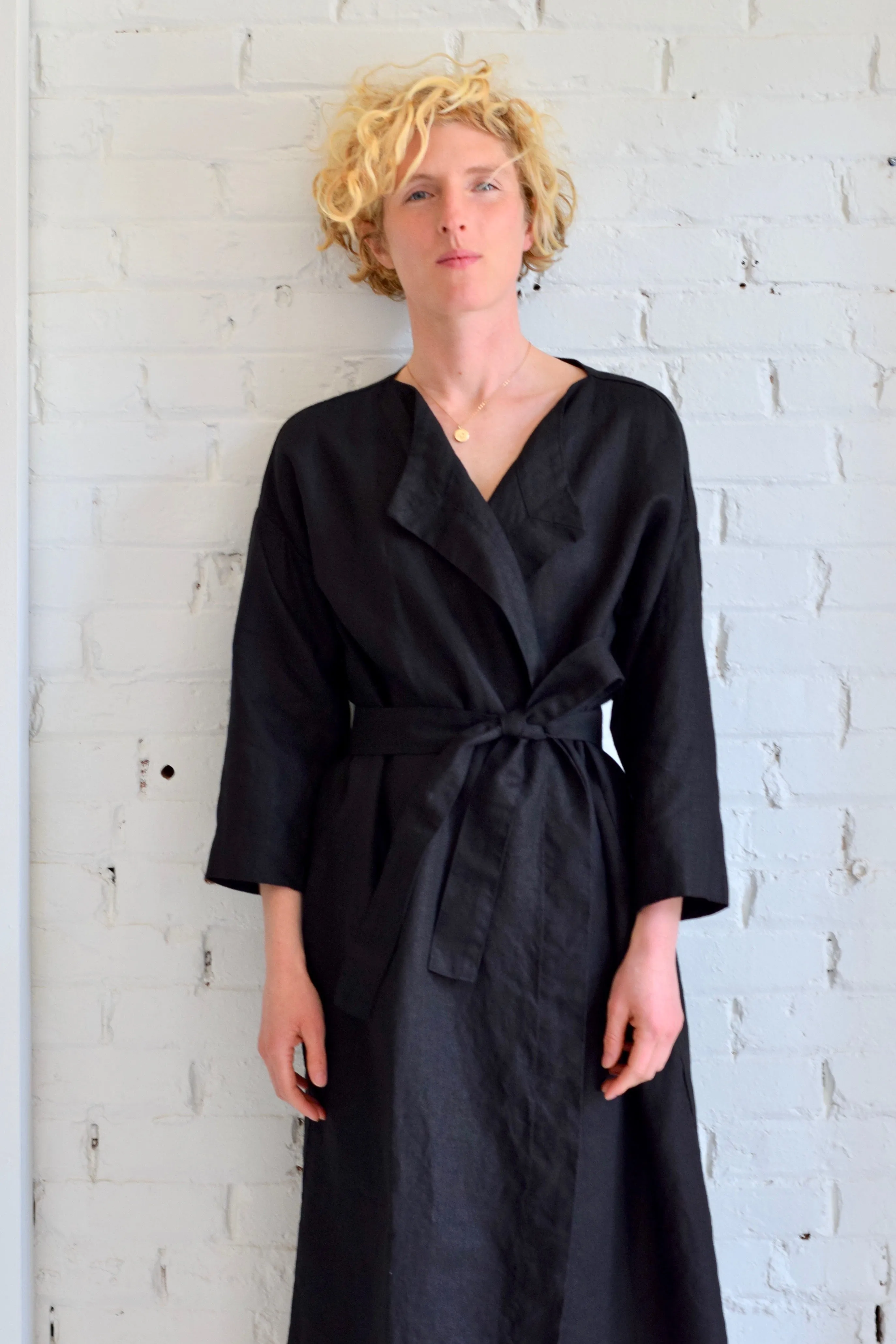 Amsterdam Linen Wrap Jacket | Black