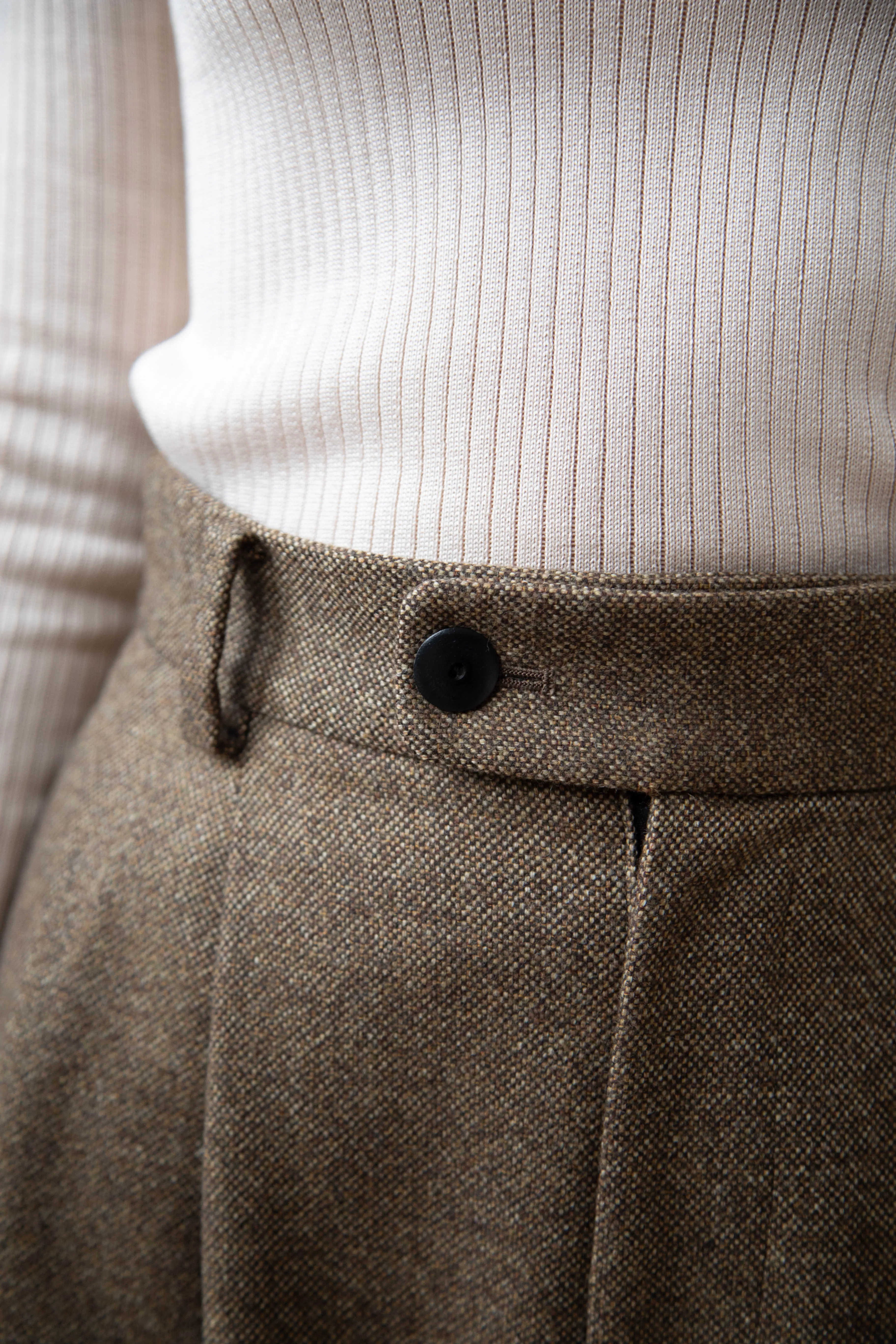 Arts & Science | Tuck Front Trousers in Yorimoku Tweed Wool