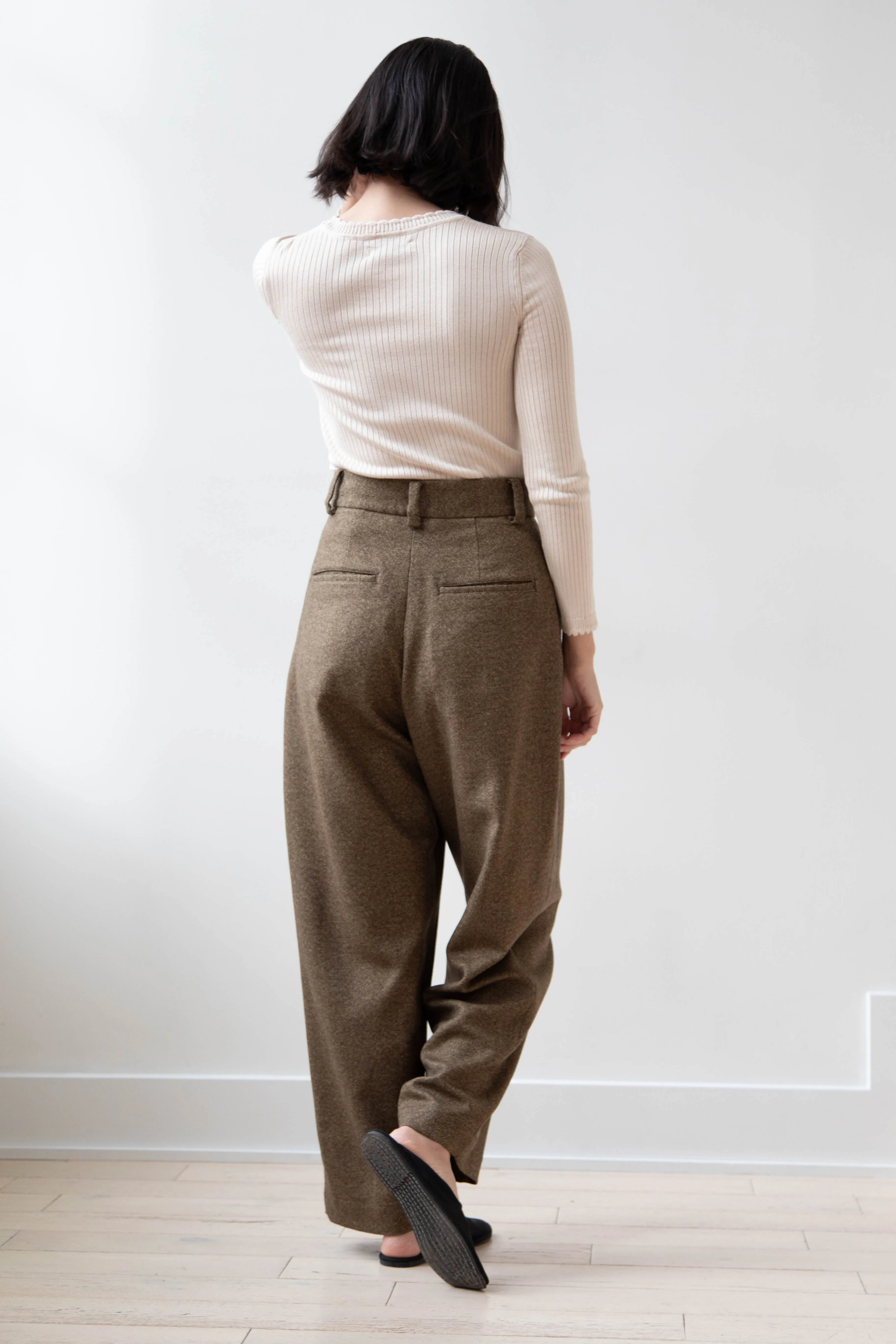 Arts & Science | Tuck Front Trousers in Yorimoku Tweed Wool