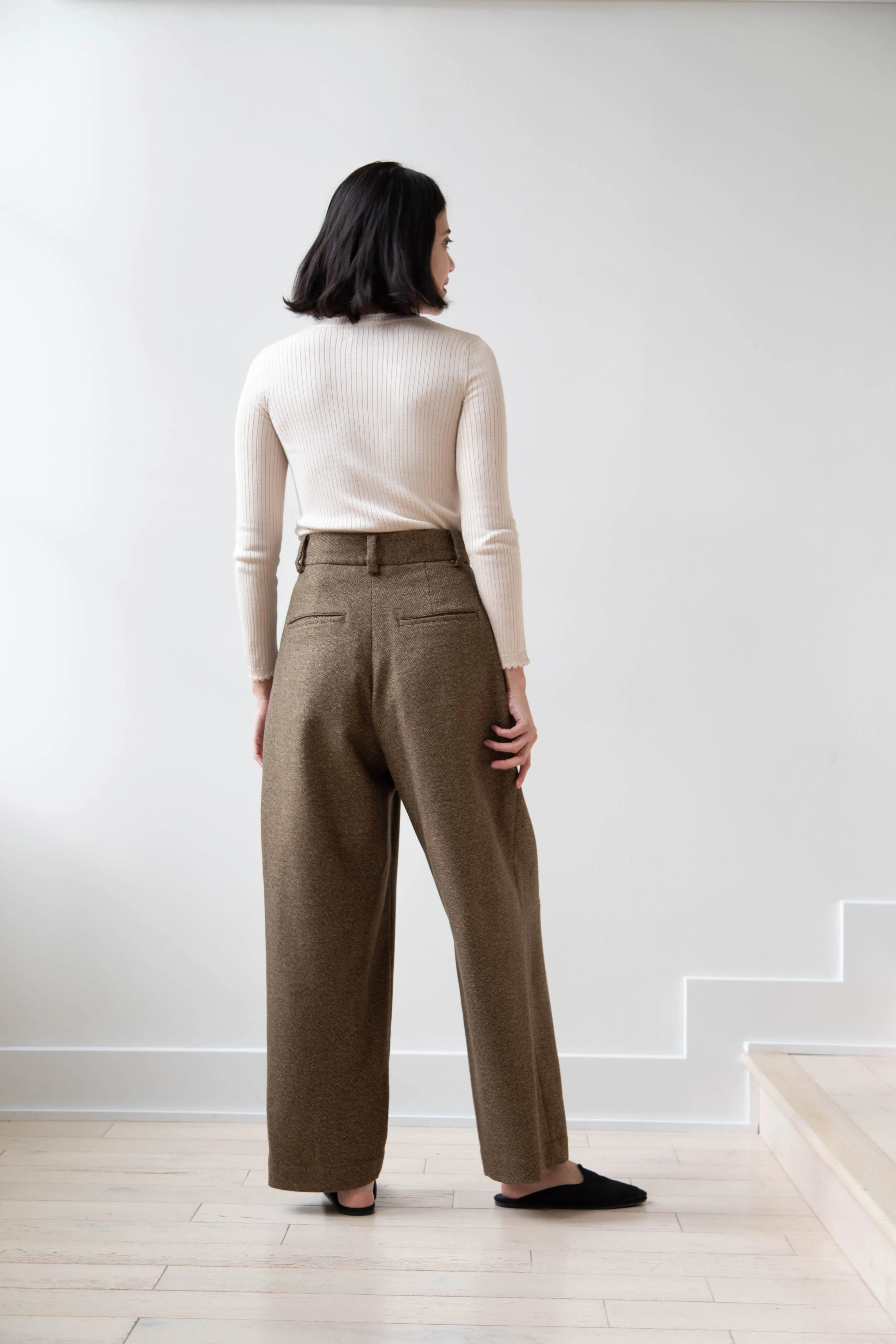 Arts & Science | Tuck Front Trousers in Yorimoku Tweed Wool