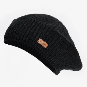 Barbour Beldon Ladies Beret Beanie Hat - Black