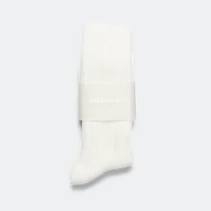 Bjarki Cashmere Wool Blend Rib Sock - Ecru