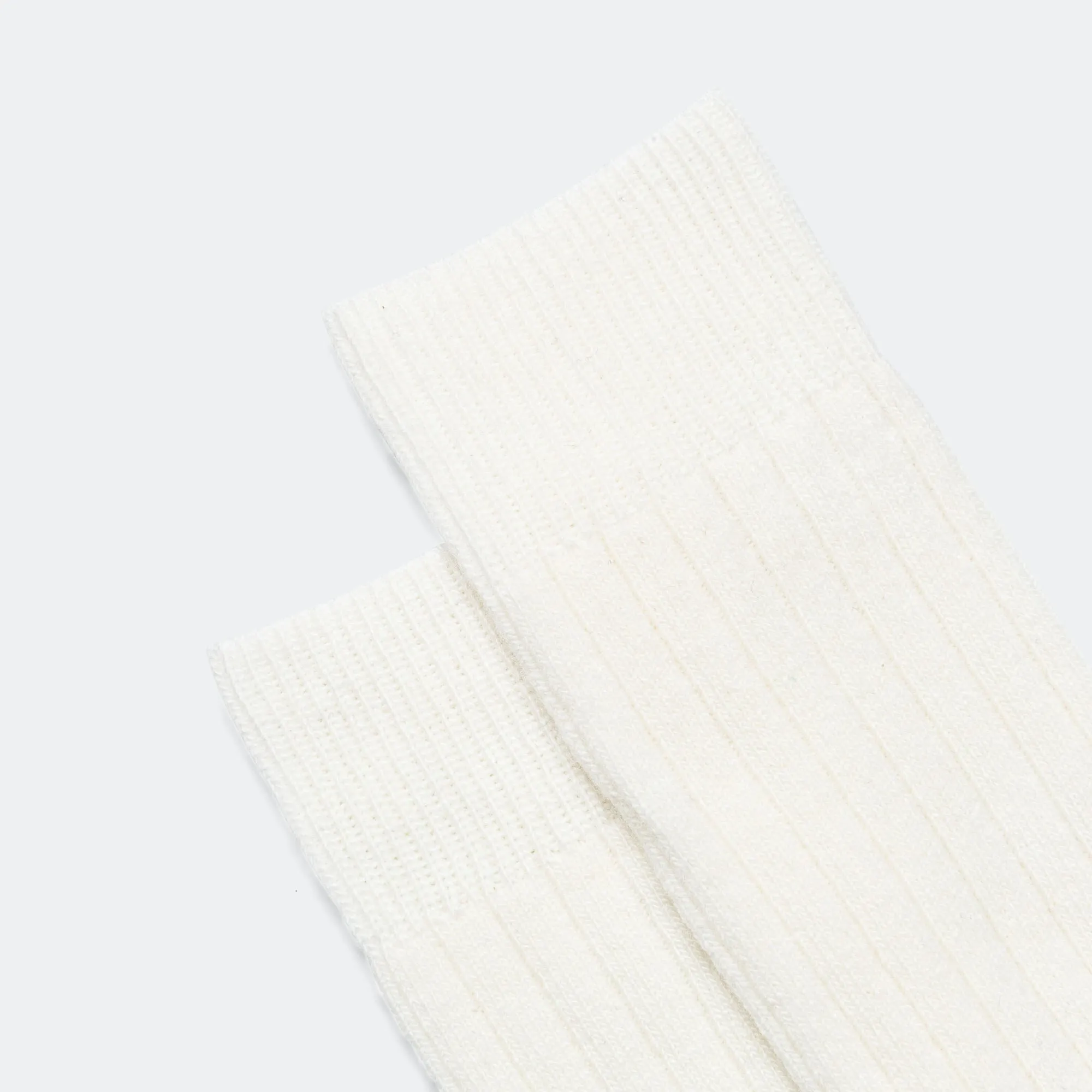 Bjarki Cashmere Wool Blend Rib Sock - Ecru