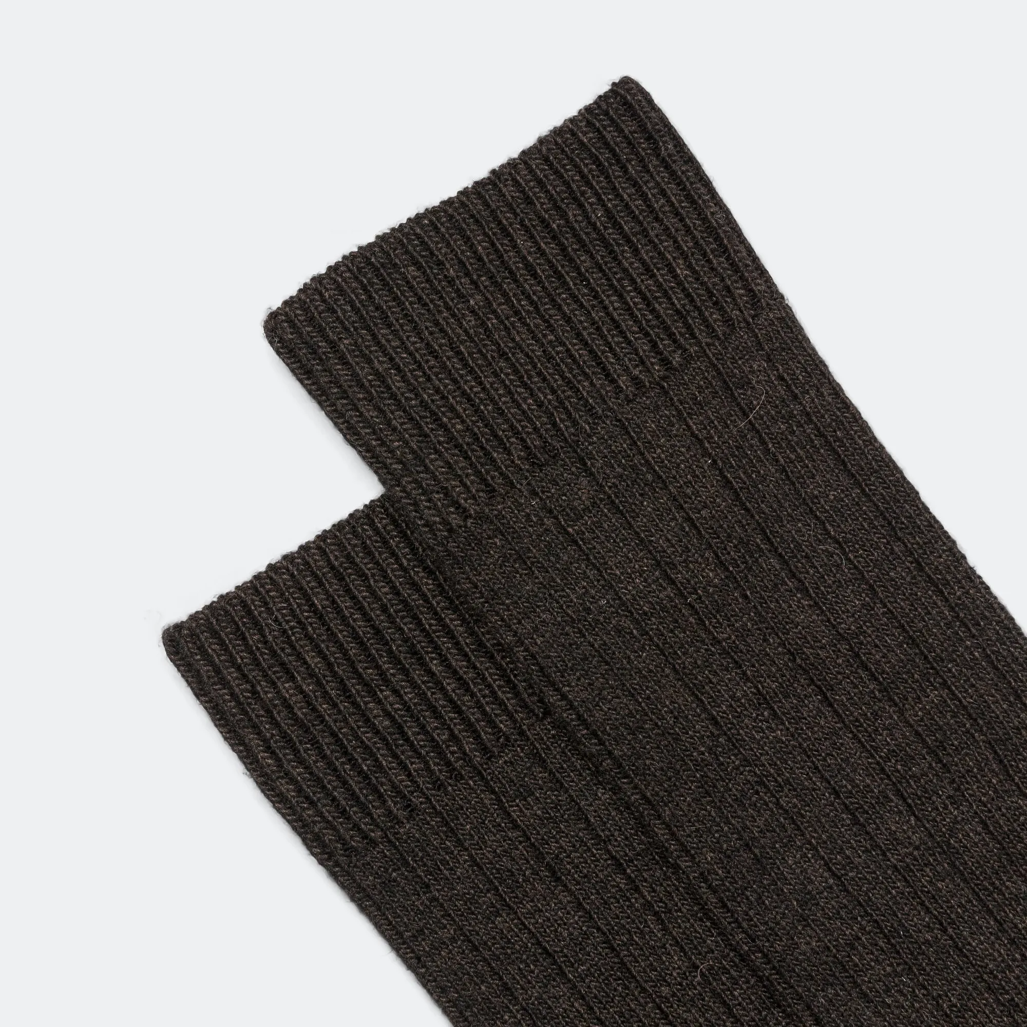 Bjarki Cashmere Wool Blend Rib Sock - Espresso