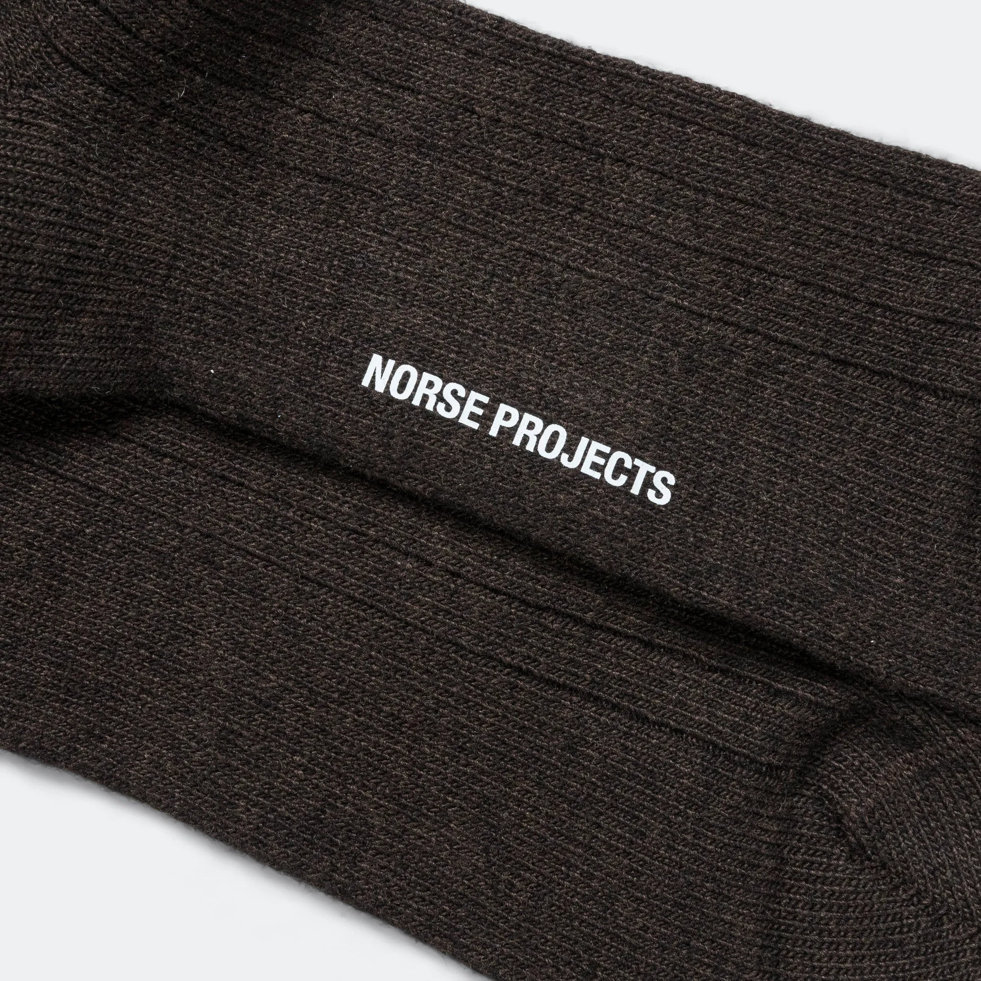 Bjarki Cashmere Wool Blend Rib Sock - Espresso