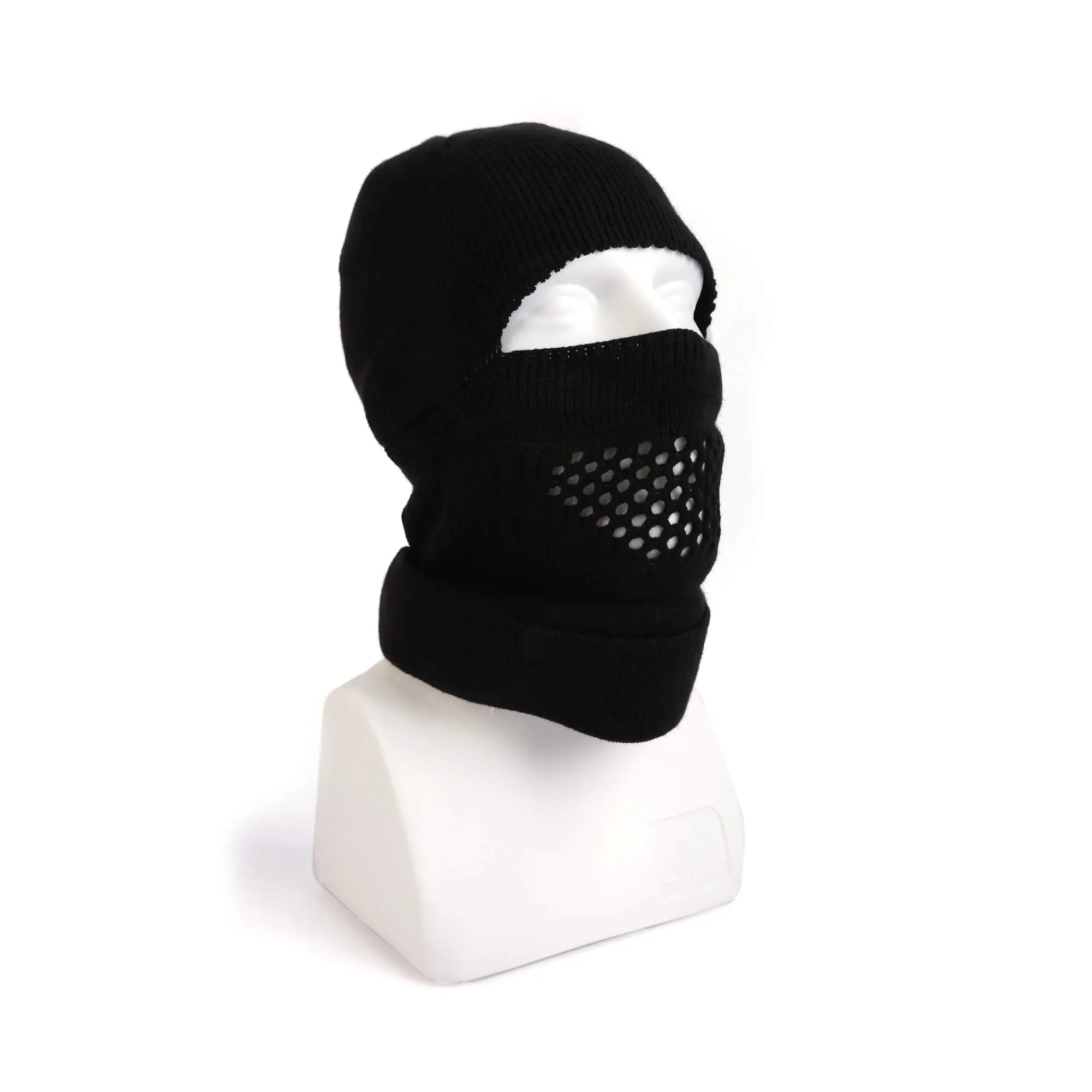 Black Knitted Balaclava Beanie (Ski Mask)