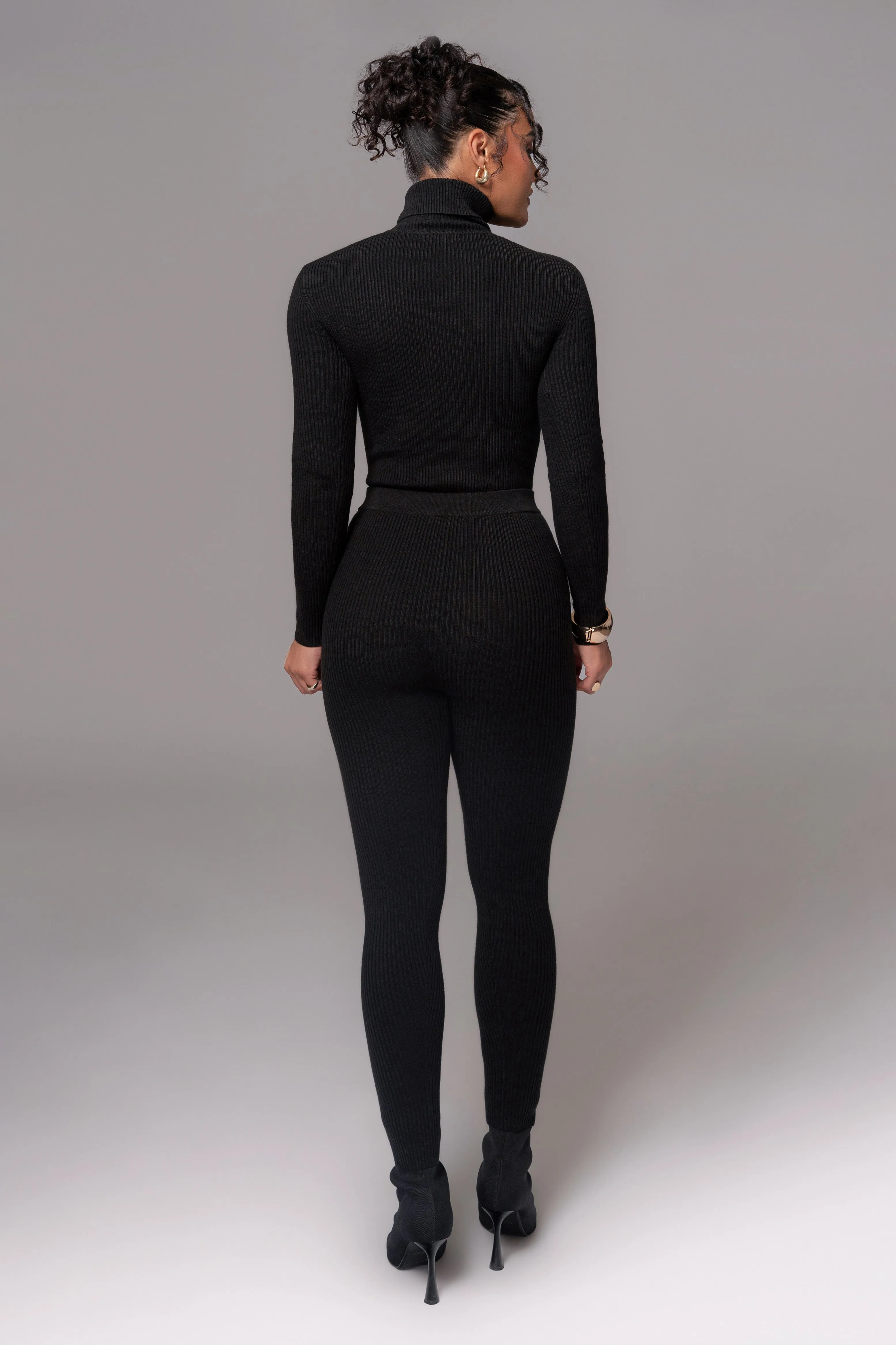 Black Naaya Ribbed Leggings