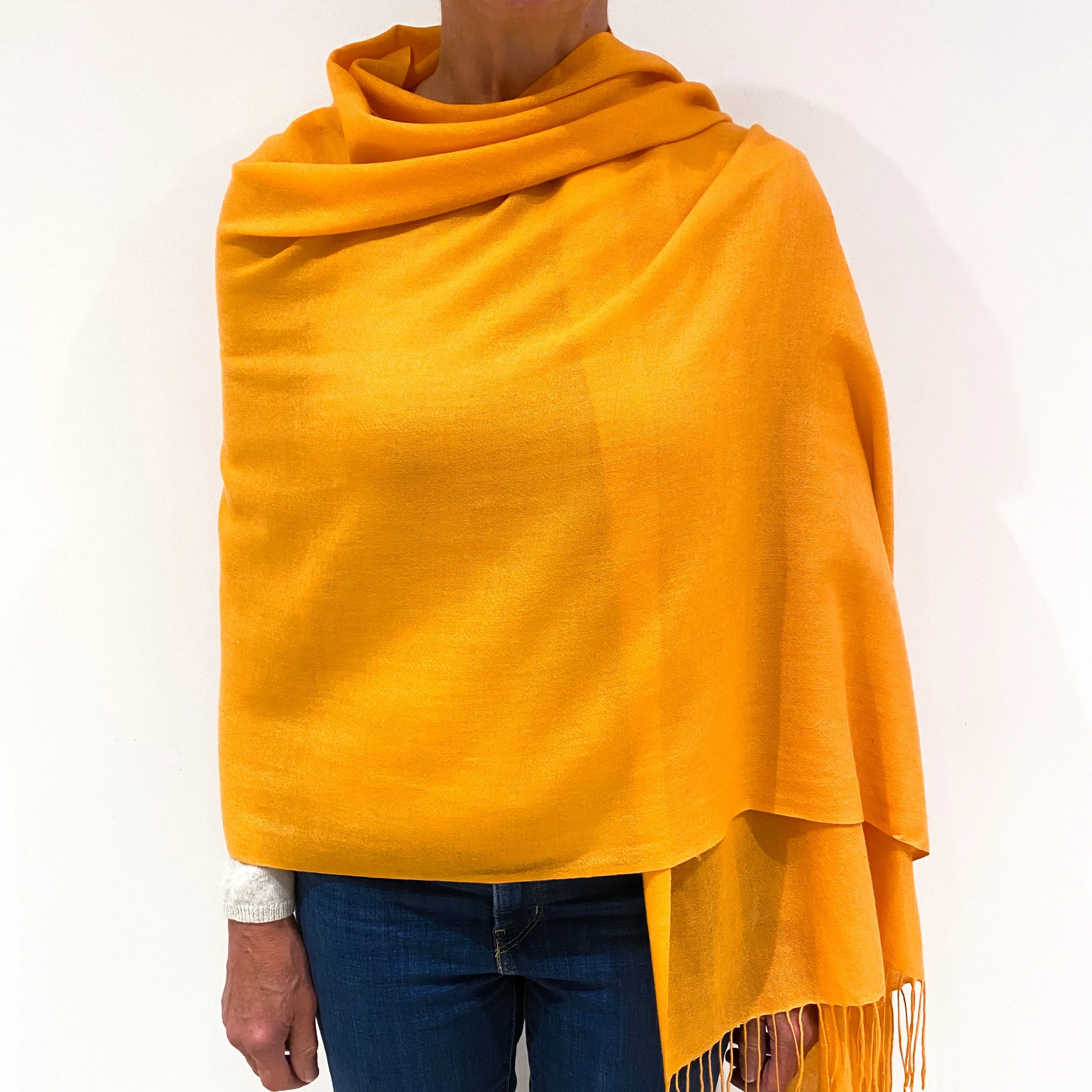 Brand New Pumpkin Orange Cashmere Pashmina Scarf