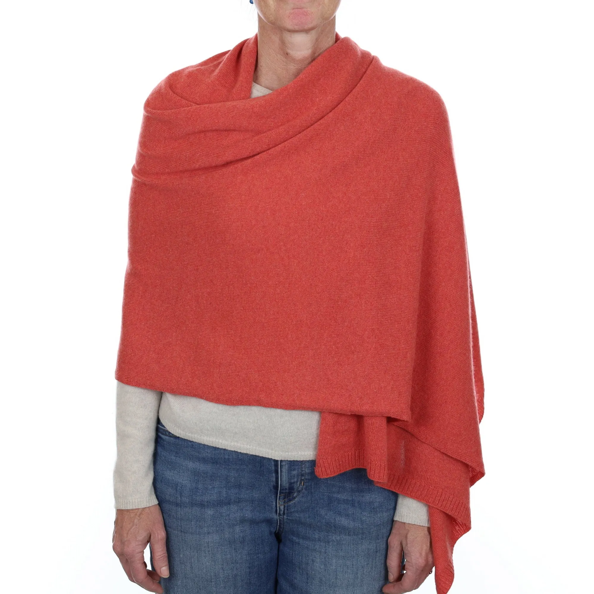 Brand New Watermelon Orange Recycled Cashmere Wrap