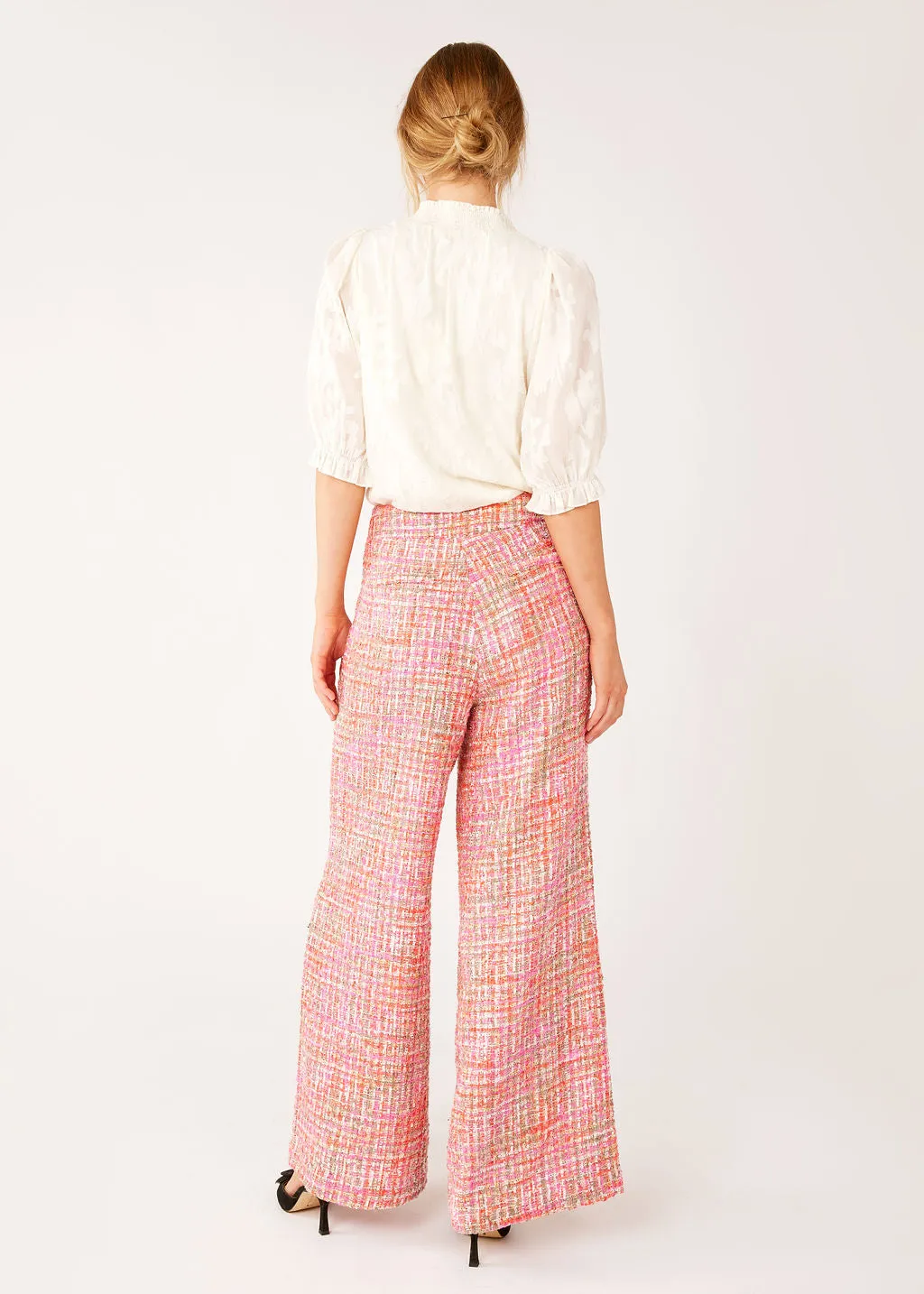 Carter Trouser Pink Multi Tweed