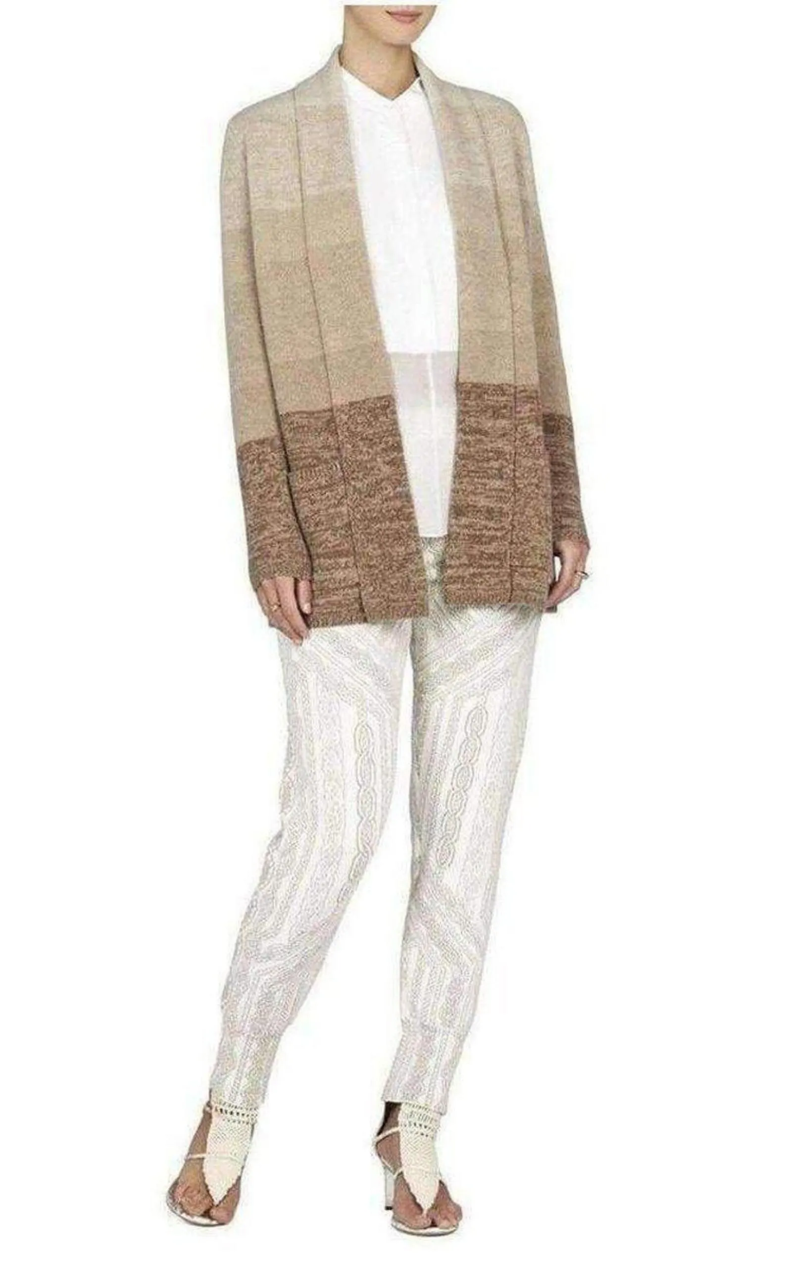 Cashmere Ginata Ombre Shawl Collar Cashmere Blend Cardigan