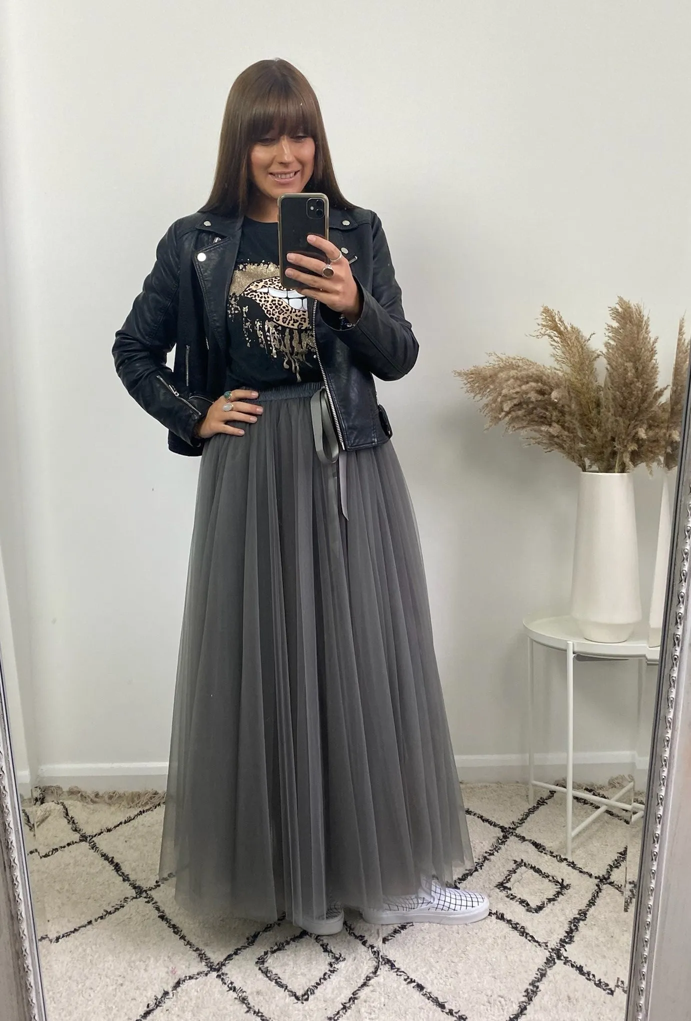 Charcoal Maxi Tulle Skirt