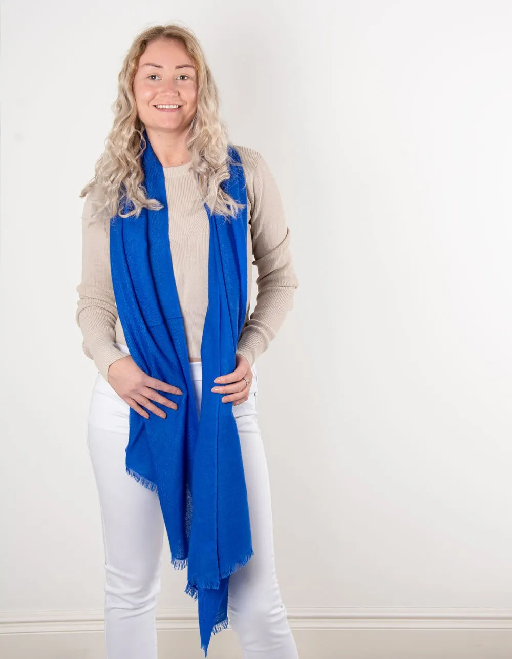 Cobalt Blue Cashmere Scarf