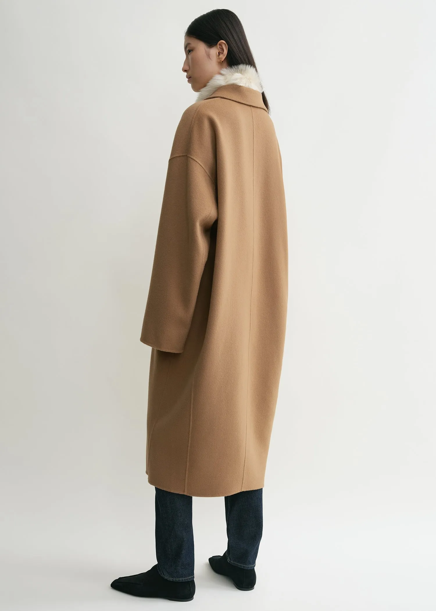 Doublé cocoon coat camel