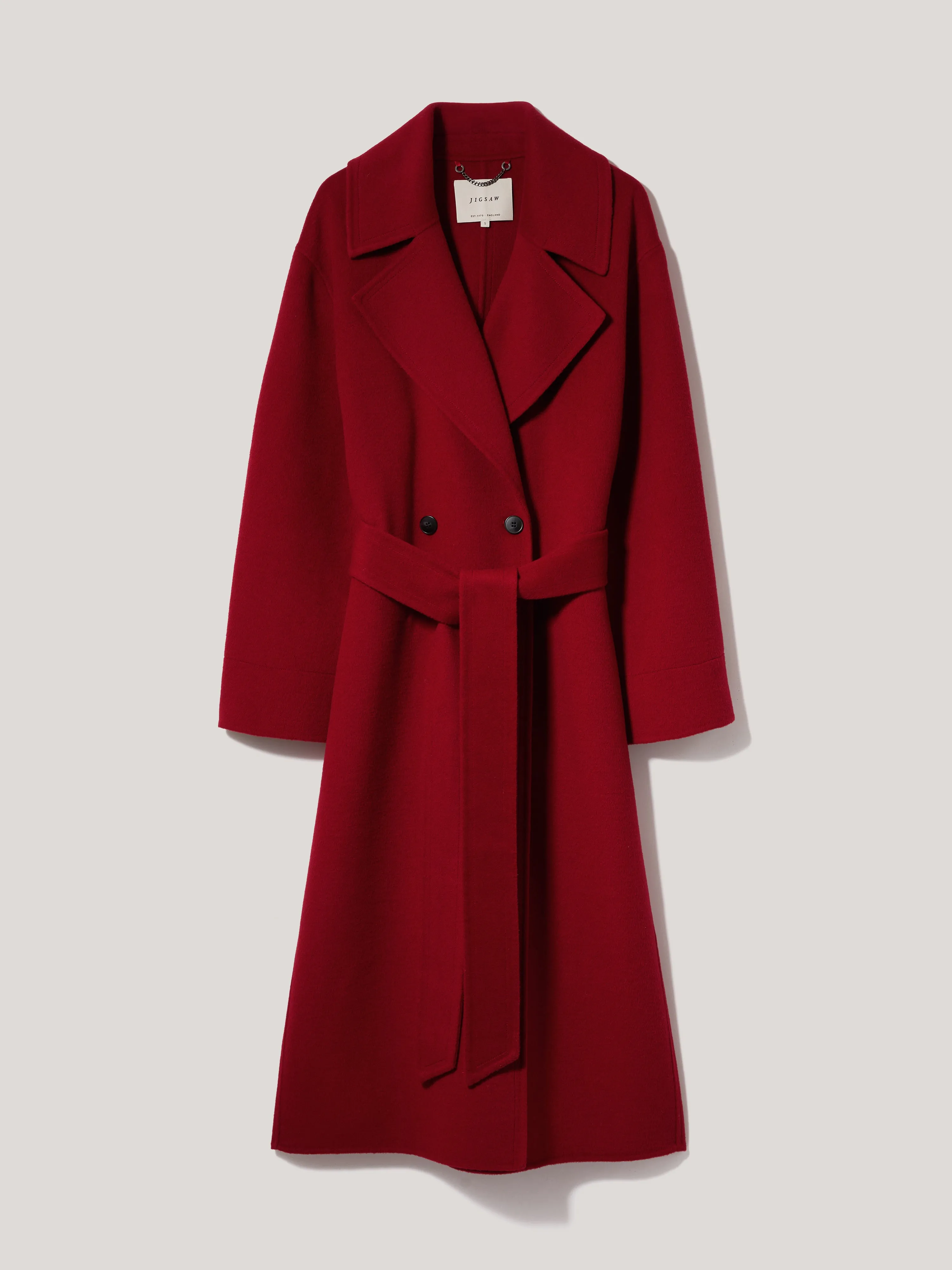 Double Faced Cocoon Wrap Coat | Red