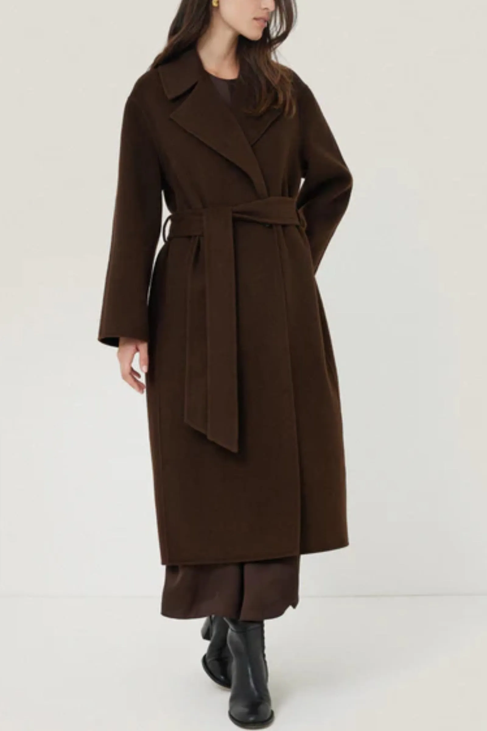 Double Faced Cocoon Wrap Coat