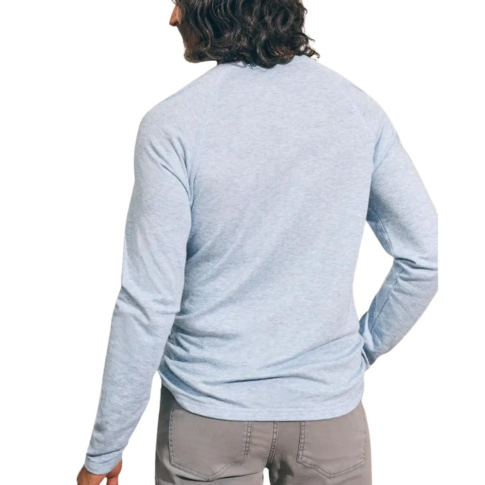 Faherty Men's Cloud Cotton Long Sleeve Henley - Light Blue Heather