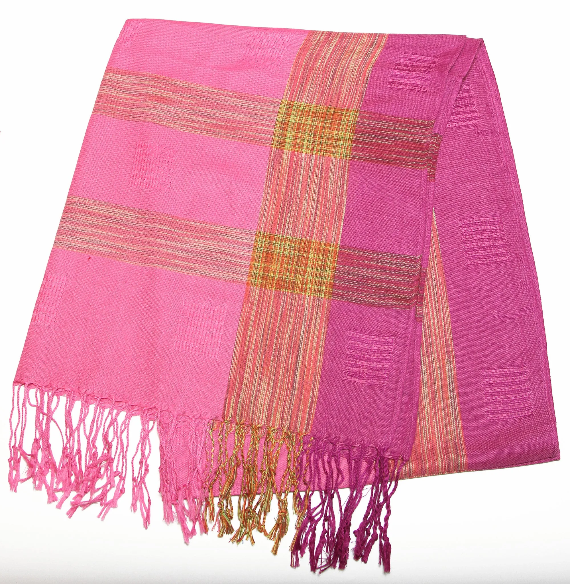 Fair Trade Hand Made Nepal Pashmina Scarf Shawl Pink Purple