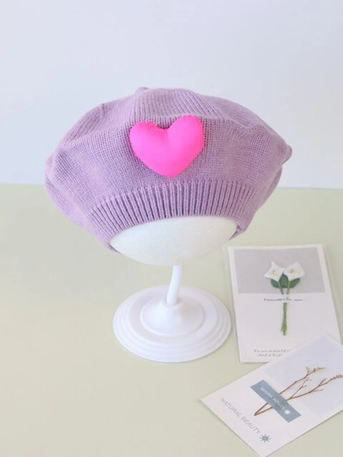 Full Of Love Knitted Beret Hat