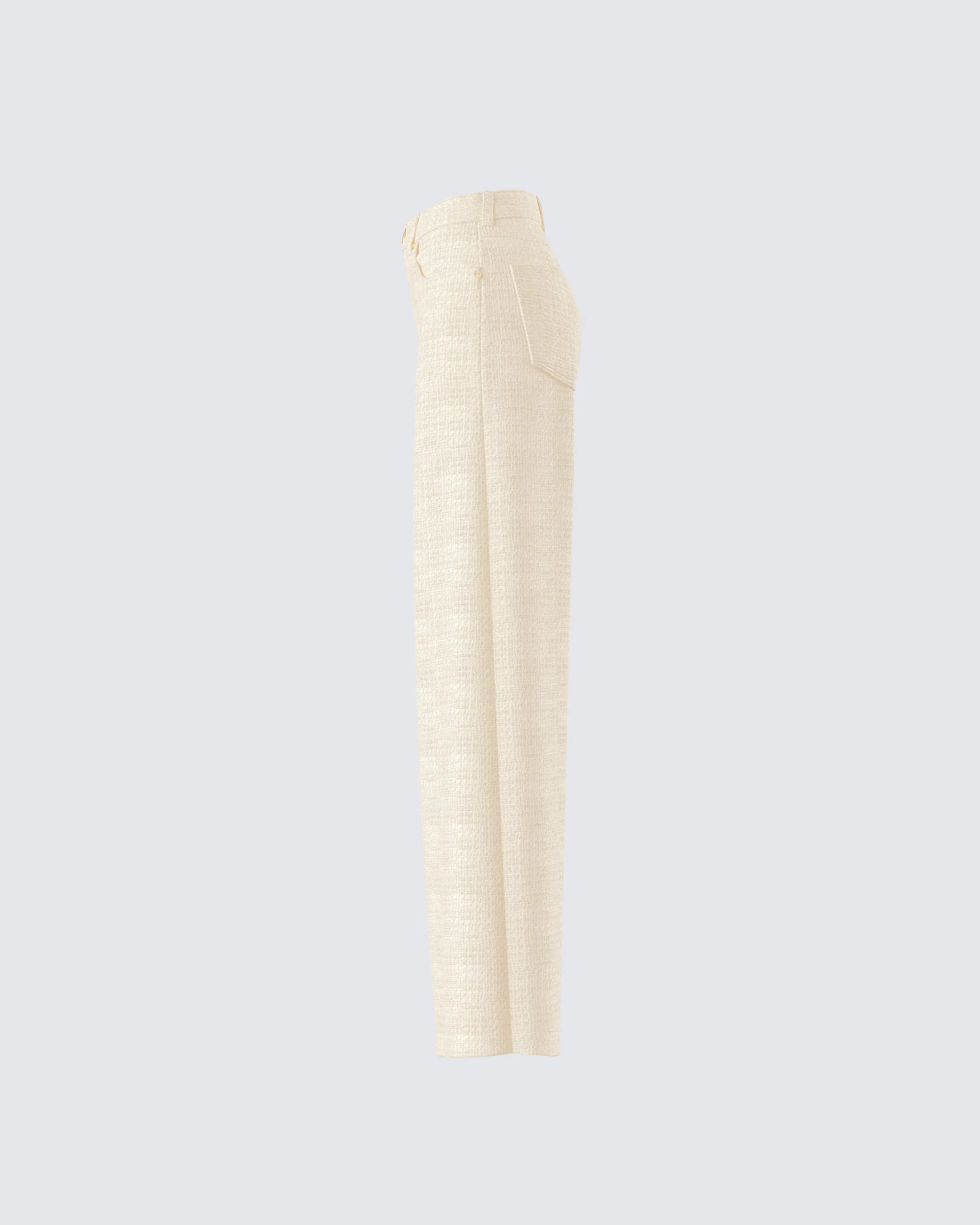 Havanah Ivory Tweed Mid Rise Pant