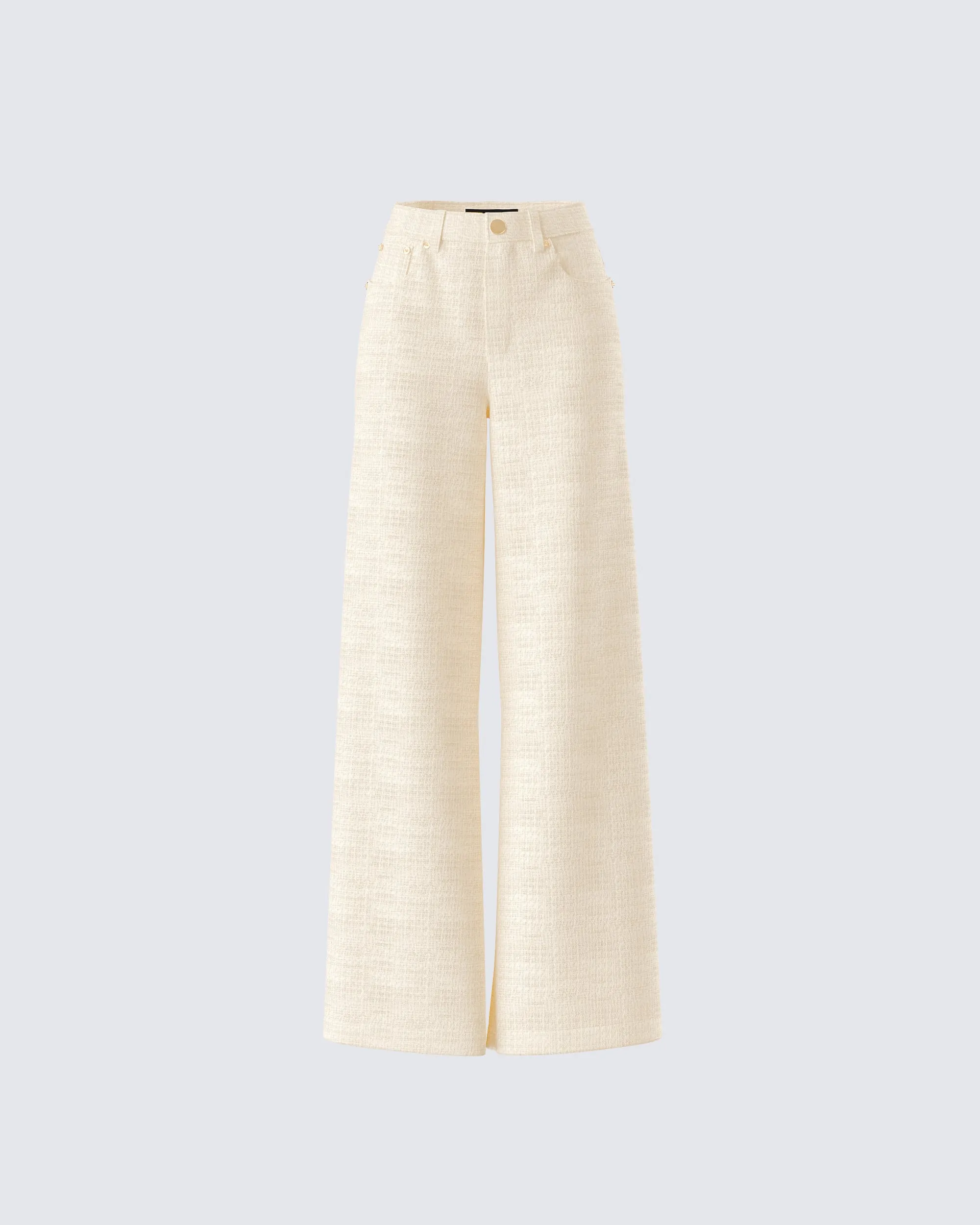 Havanah Ivory Tweed Mid Rise Pant