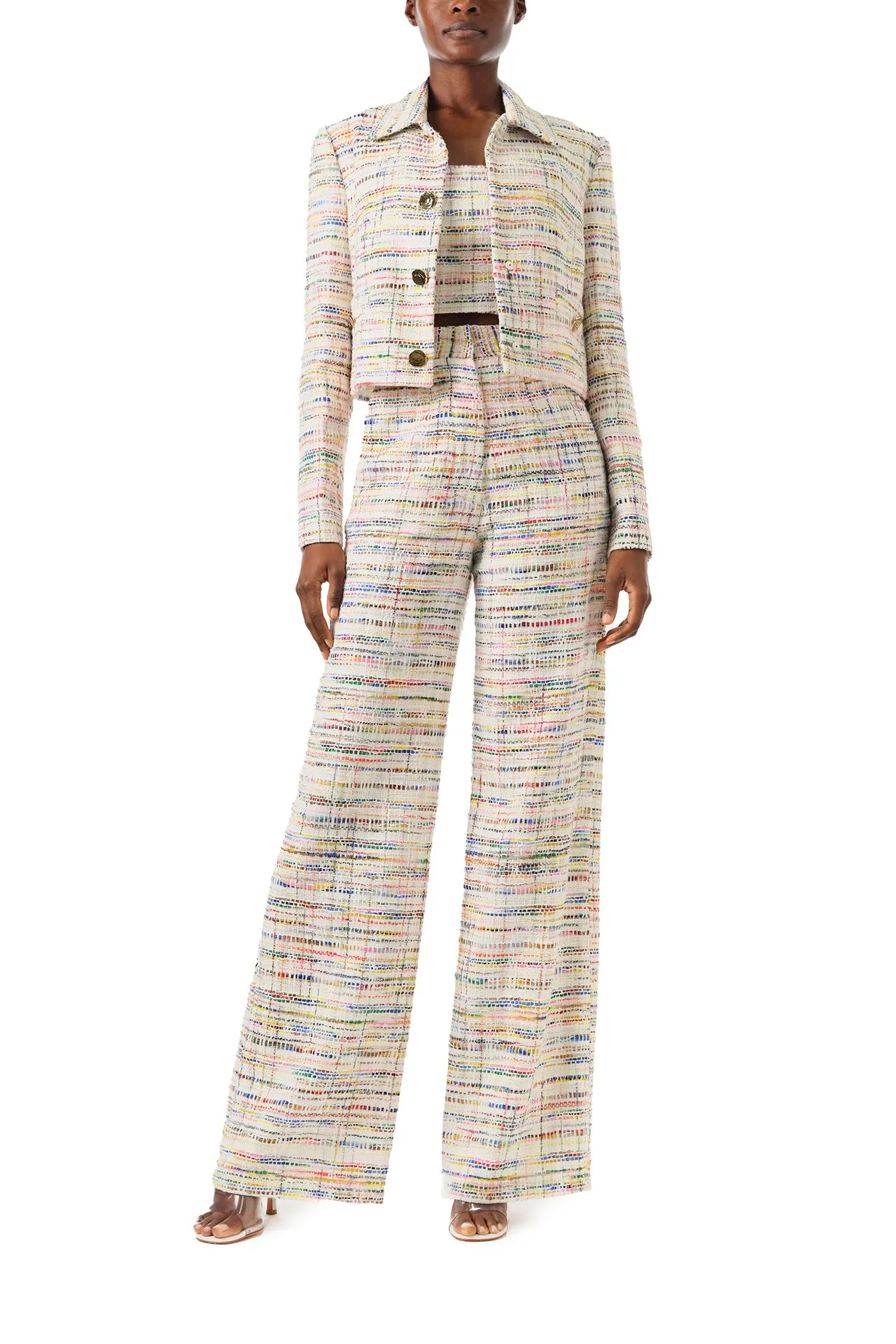 High Waisted Tweed Trouser