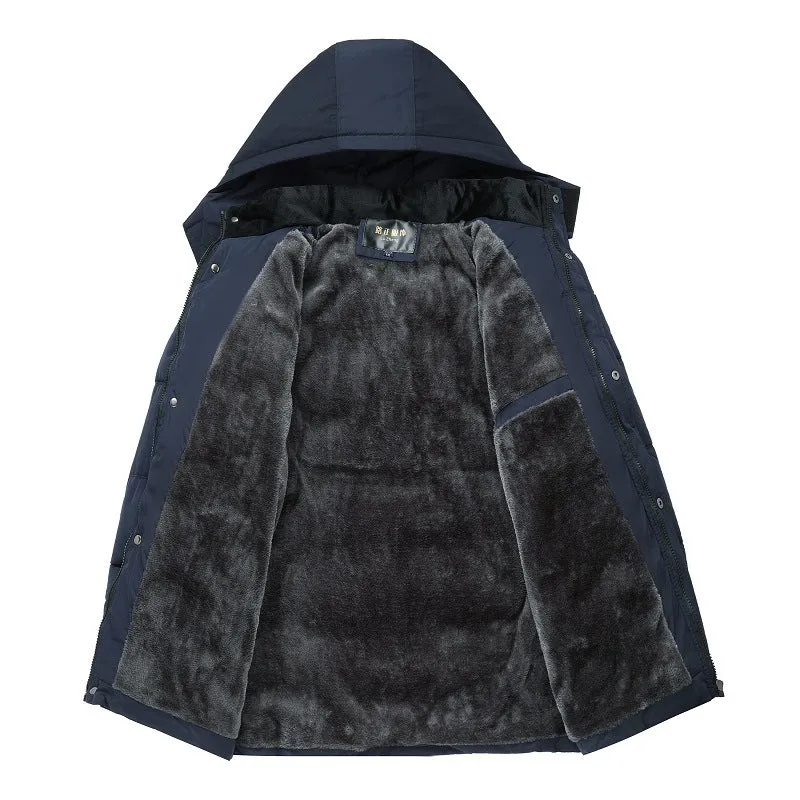 Hot Fashion Hooded Winter Coat Men Thick Warm Mens Winter Jacket Windproof Father's Gift Parka