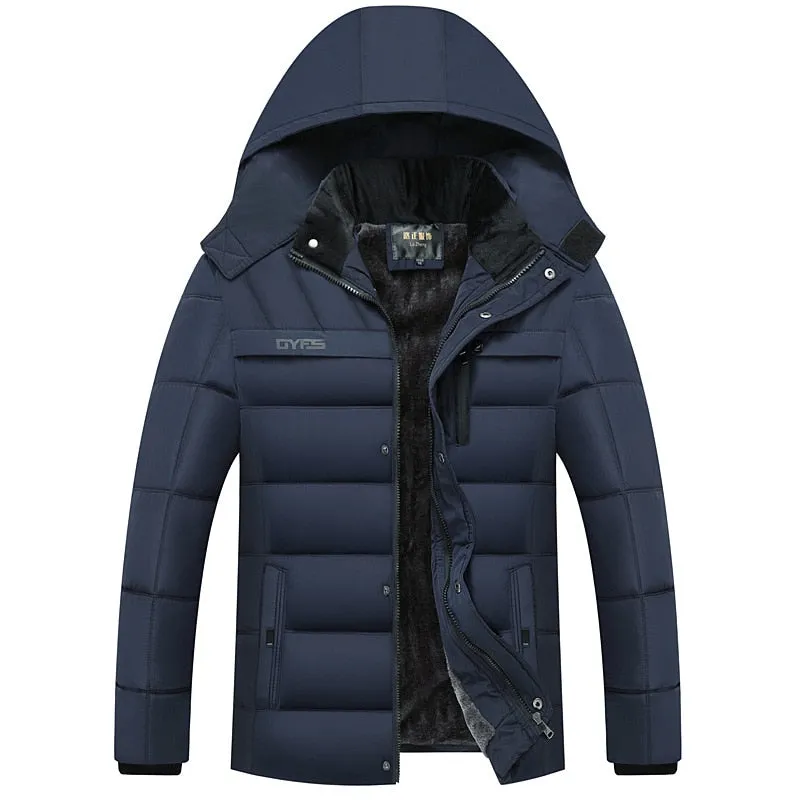 Hot Fashion Hooded Winter Coat Men Thick Warm Mens Winter Jacket Windproof Father's Gift Parka