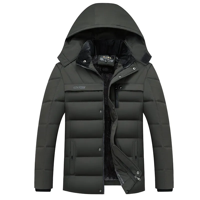 Hot Fashion Hooded Winter Coat Men Thick Warm Mens Winter Jacket Windproof Father's Gift Parka