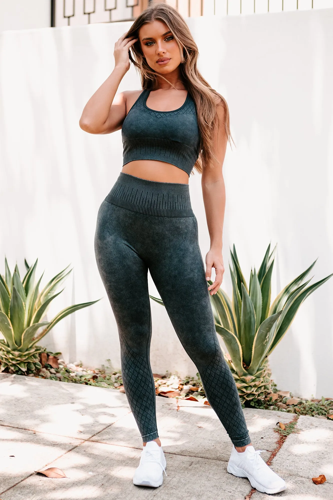 Impossible To Ignore Seamless Mineral Washed Leggings (Black)