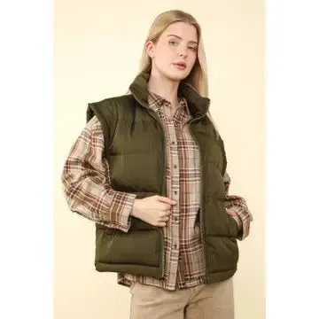 It's Like That Olive Puffer Vest