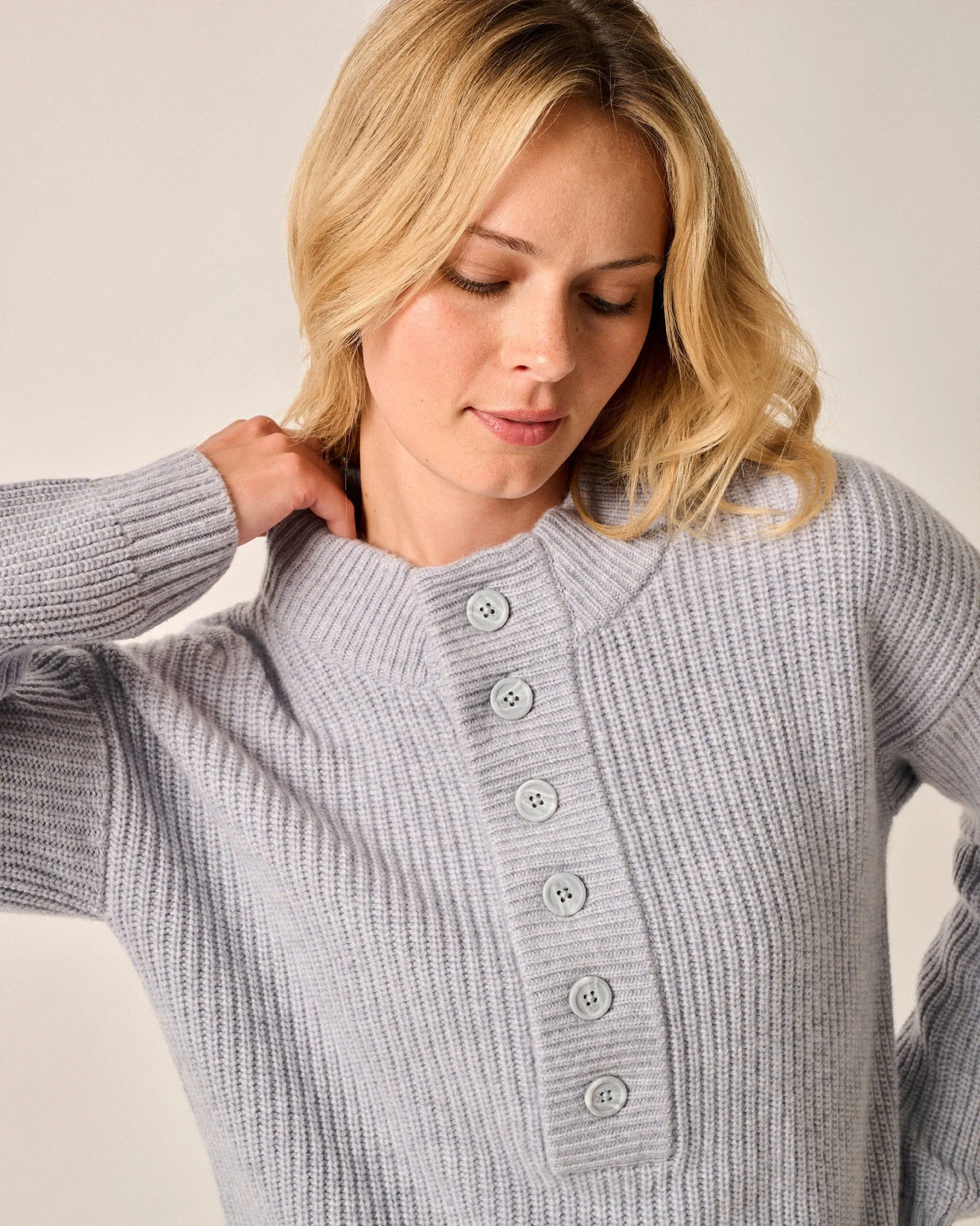 Kerrigan Cashmere Blend Henley Sweater