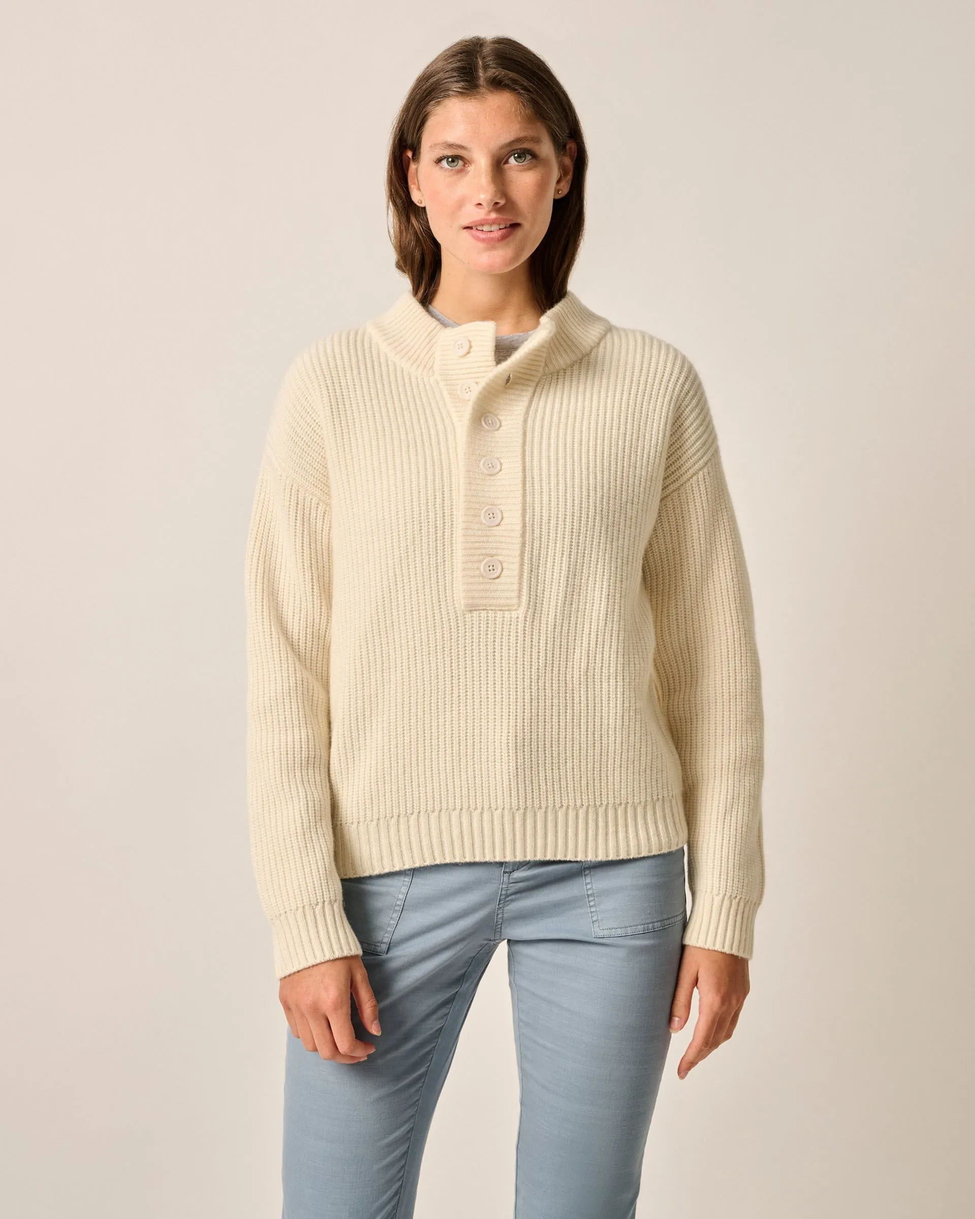 Kerrigan Cashmere Blend Henley Sweater