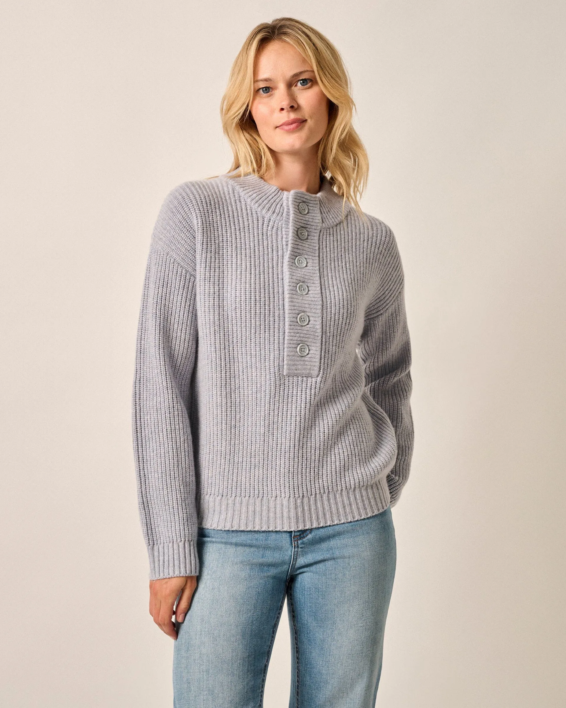 Kerrigan Cashmere Blend Henley Sweater