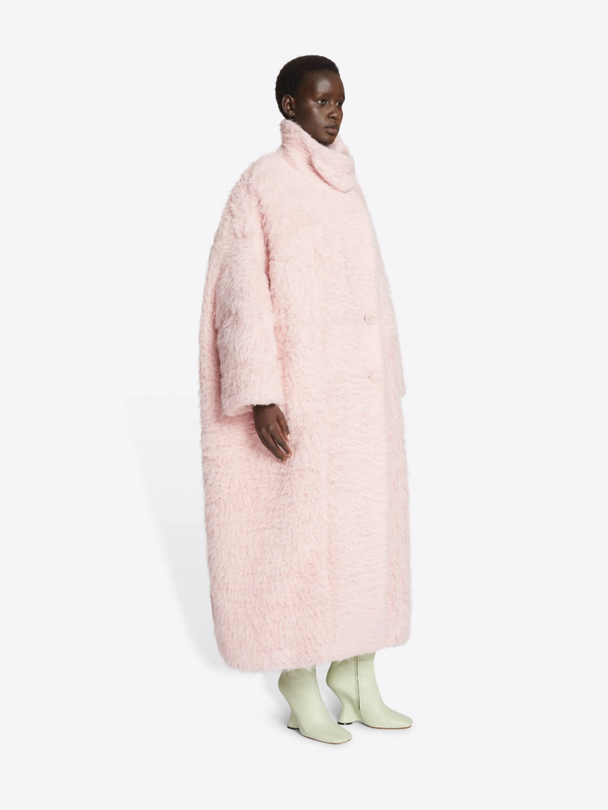 Long cocoon coat