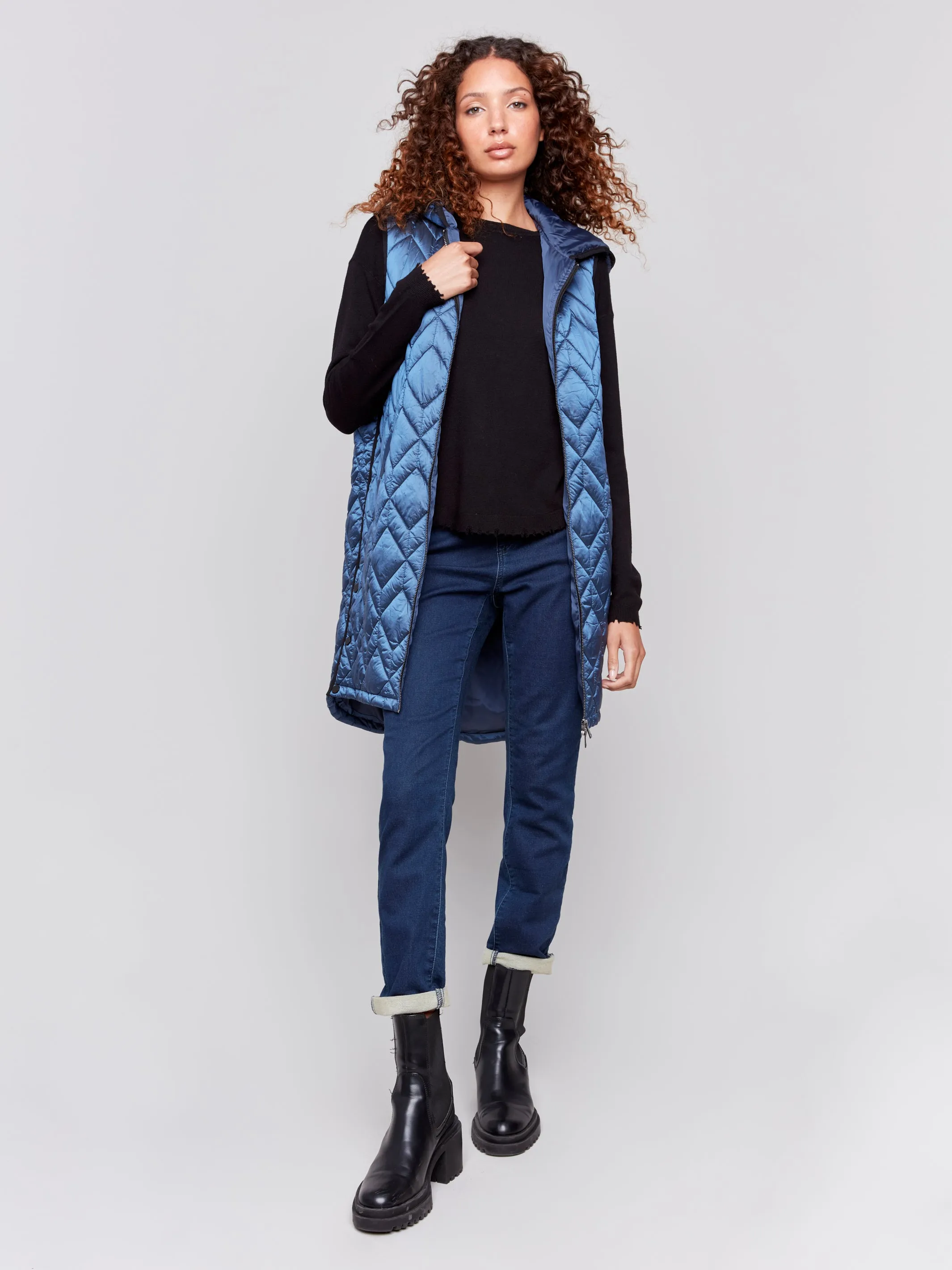 Long Quilted Puffer Vest