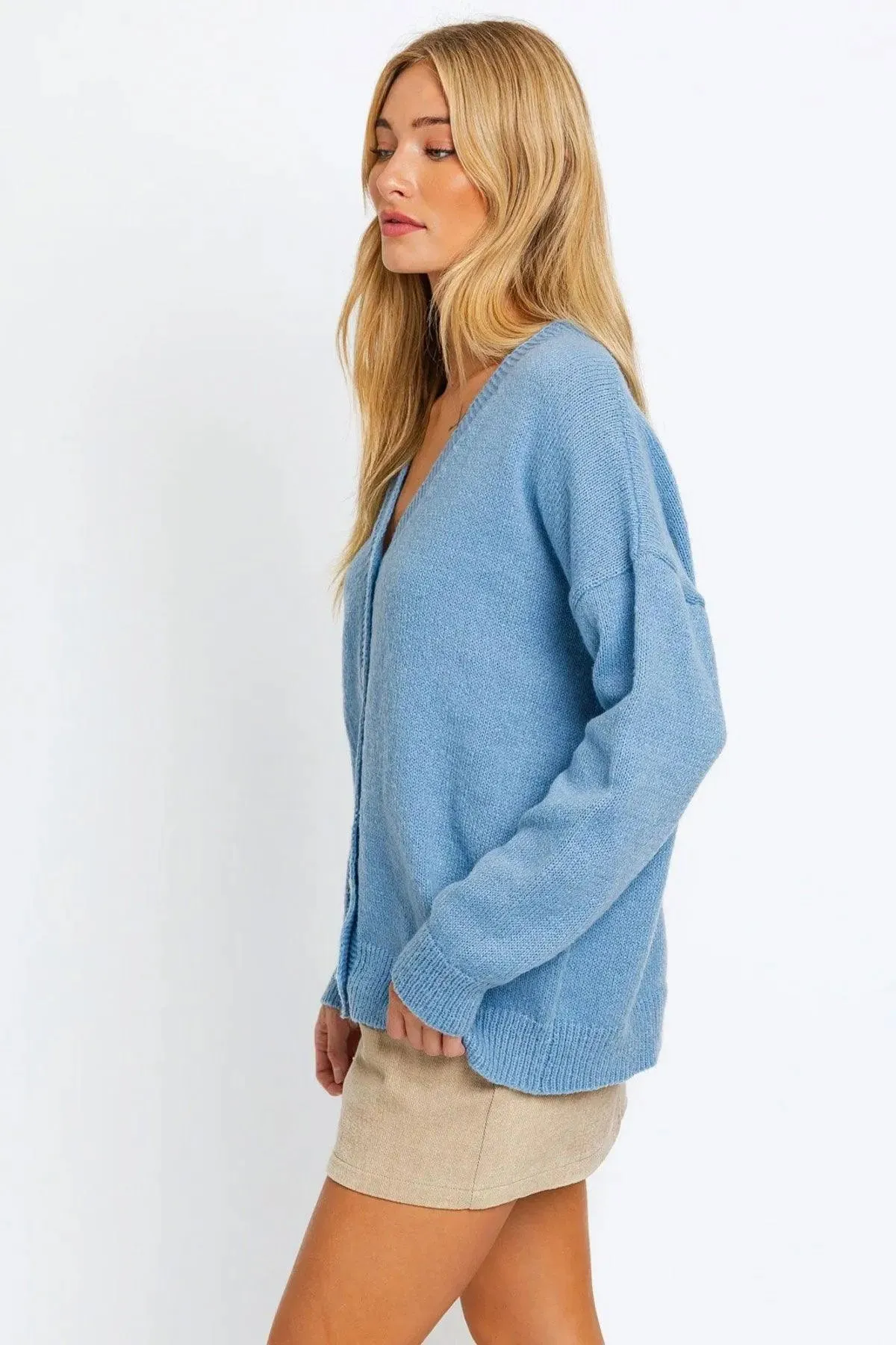 Long Sleeve V-Neck Oversized Sweater Cardigan