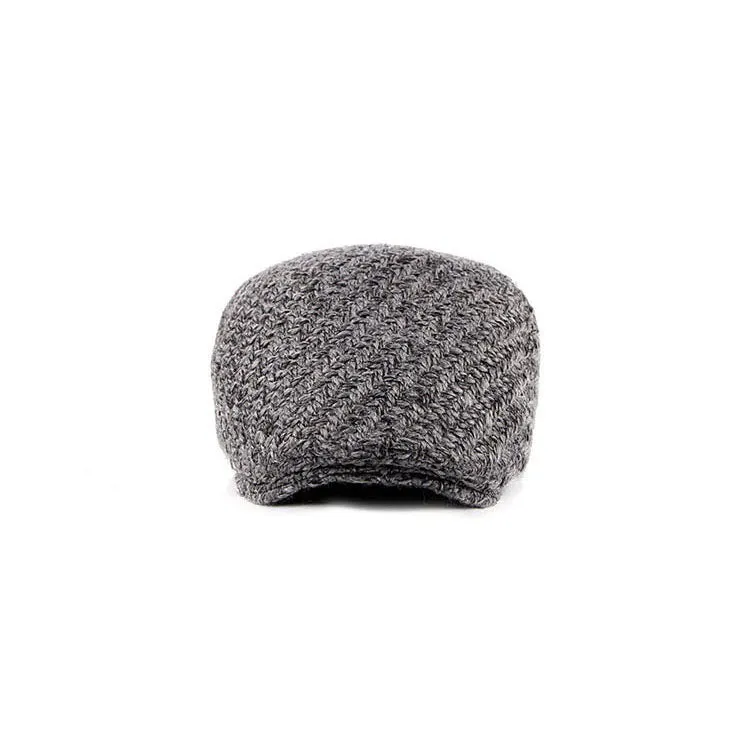 Men's Fashion Knitted Winter Beret Hat - Gray,Black