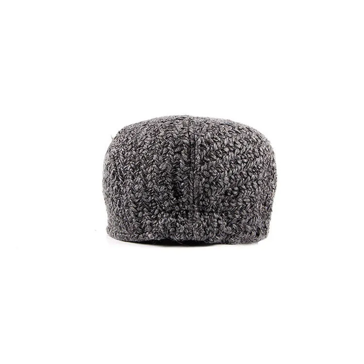 Men's Fashion Knitted Winter Beret Hat - Gray,Black