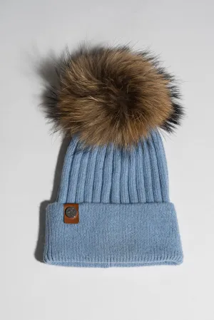 Mens Harley Pom Pom Hat - Blue