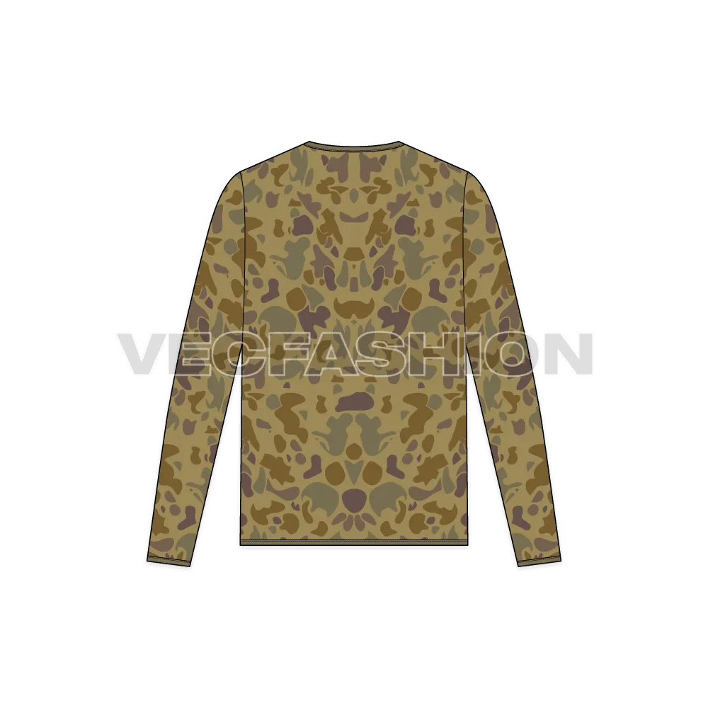 Mens Oversized Camo Cardigan Vector Sketch