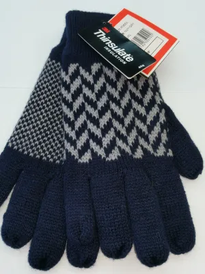 Men's Winter Thick Thinsulate Wool Gloves navy or grey options