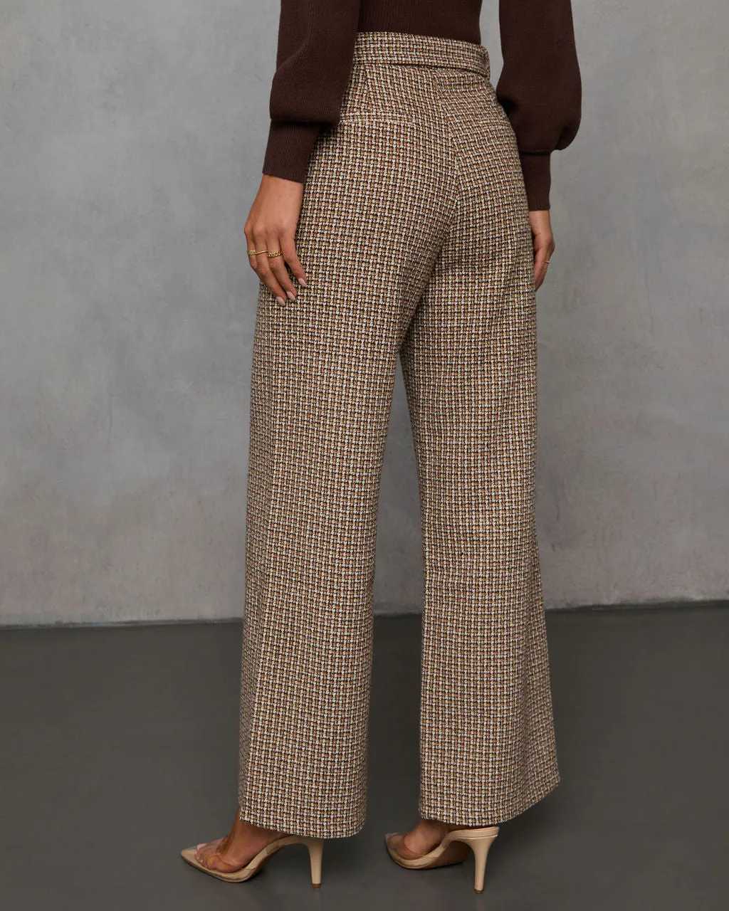 Midnight Jewel Wide Leg Tweed Pants