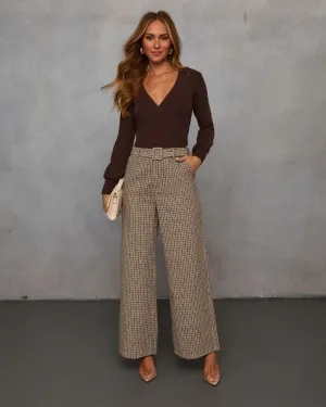 Midnight Jewel Wide Leg Tweed Pants