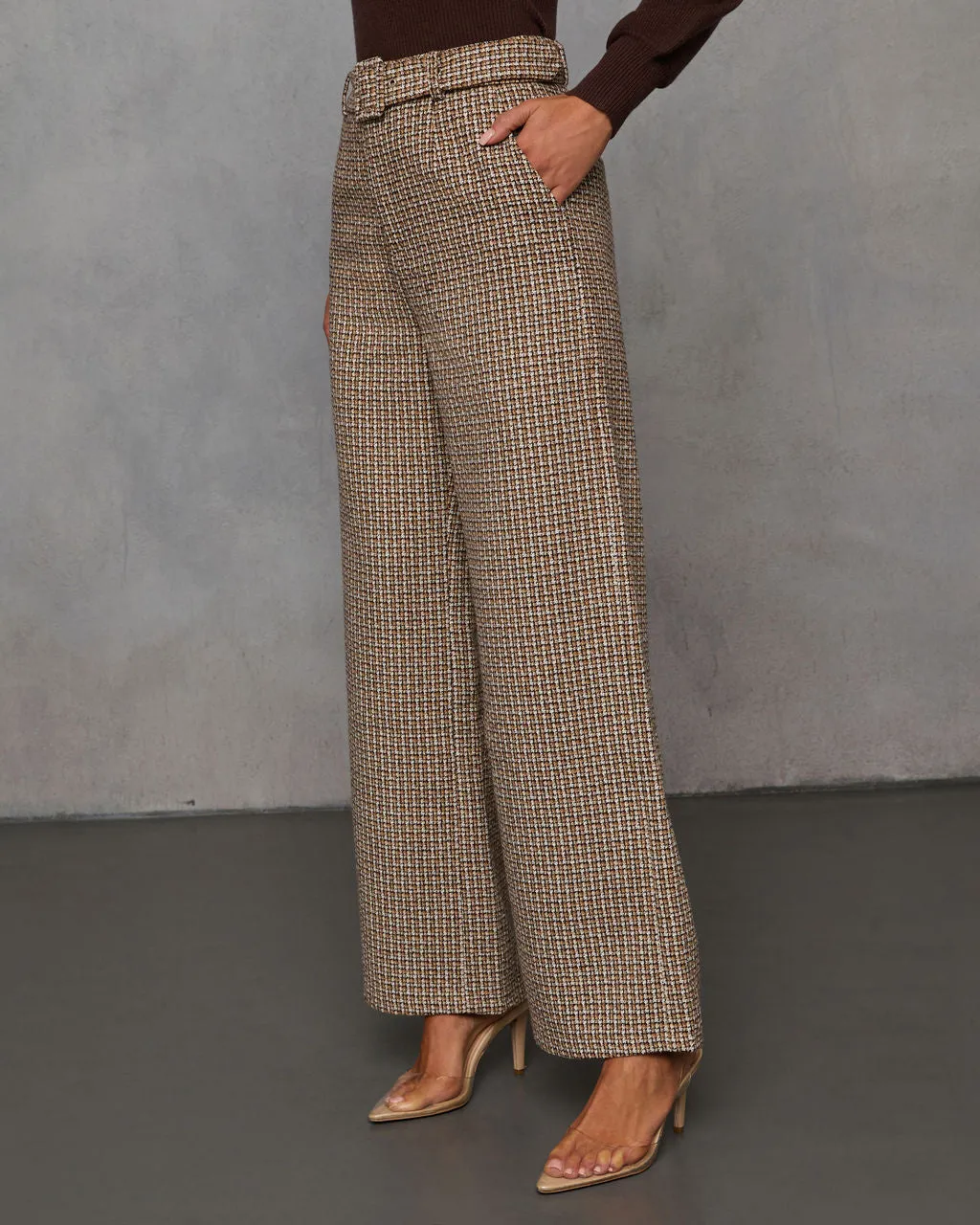 Midnight Jewel Wide Leg Tweed Pants