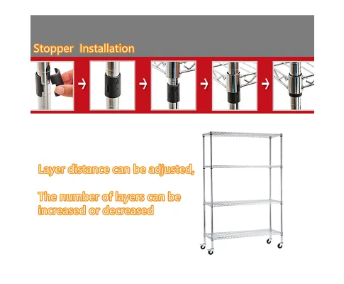 Modular Wire Storage Shelf 1200 x 600 x 1800mm Steel Shelving