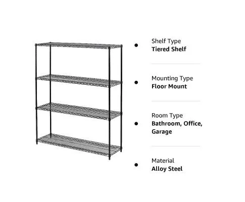 Modular Wire Storage Shelf 1200 x 600 x 1800mm Steel Shelving